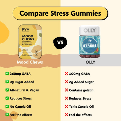 PYM Citrus Mood Chews Support for Stress, Worry & Overwhelm, 20 Count | 130mg GABA, 90mg L-Theanine | Vegan, Non-GMO, Gluten-Free, No Added Sugar | All-Natural Mood Support Supplement Made in USA