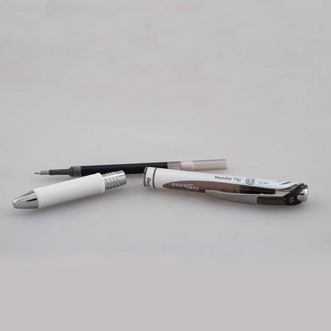 Pentel Pearl Deluxe RTX Liquid Gel Pen, (0.5mm), Fine Line, Needle Tip (BLN75WBP2A)