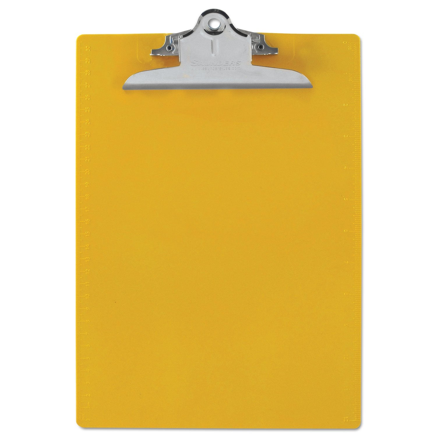 Saunders 21605 Recycled Plastic Clipboard w/Ruler Edge, 1" Clip Cap, 8 1/2 x 12 Sheets, Yellow