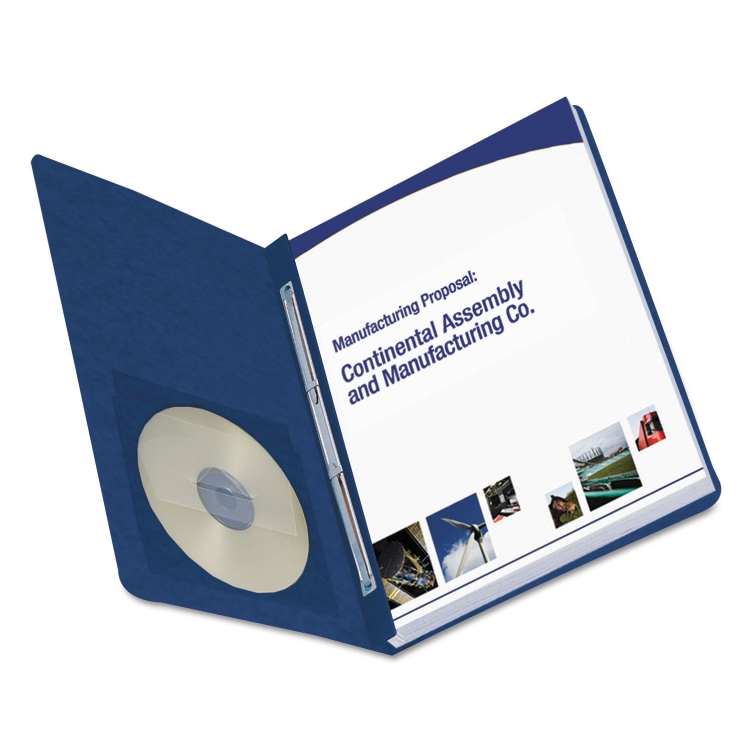Smead 81352 Side Opening PressGuard Report Cover Prong Fastener Letter Dark Blue