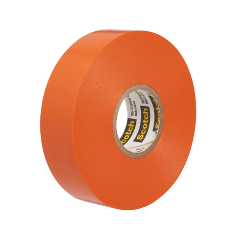 3M Scotch Vinyl Color Coding Electrical Tape 35, 1/2 in x 20 ft, 1 Short Roll, Orange, CSA Certified, UL Listed, Professional Grade, 7 mil Thick, Flame Retardant Tape