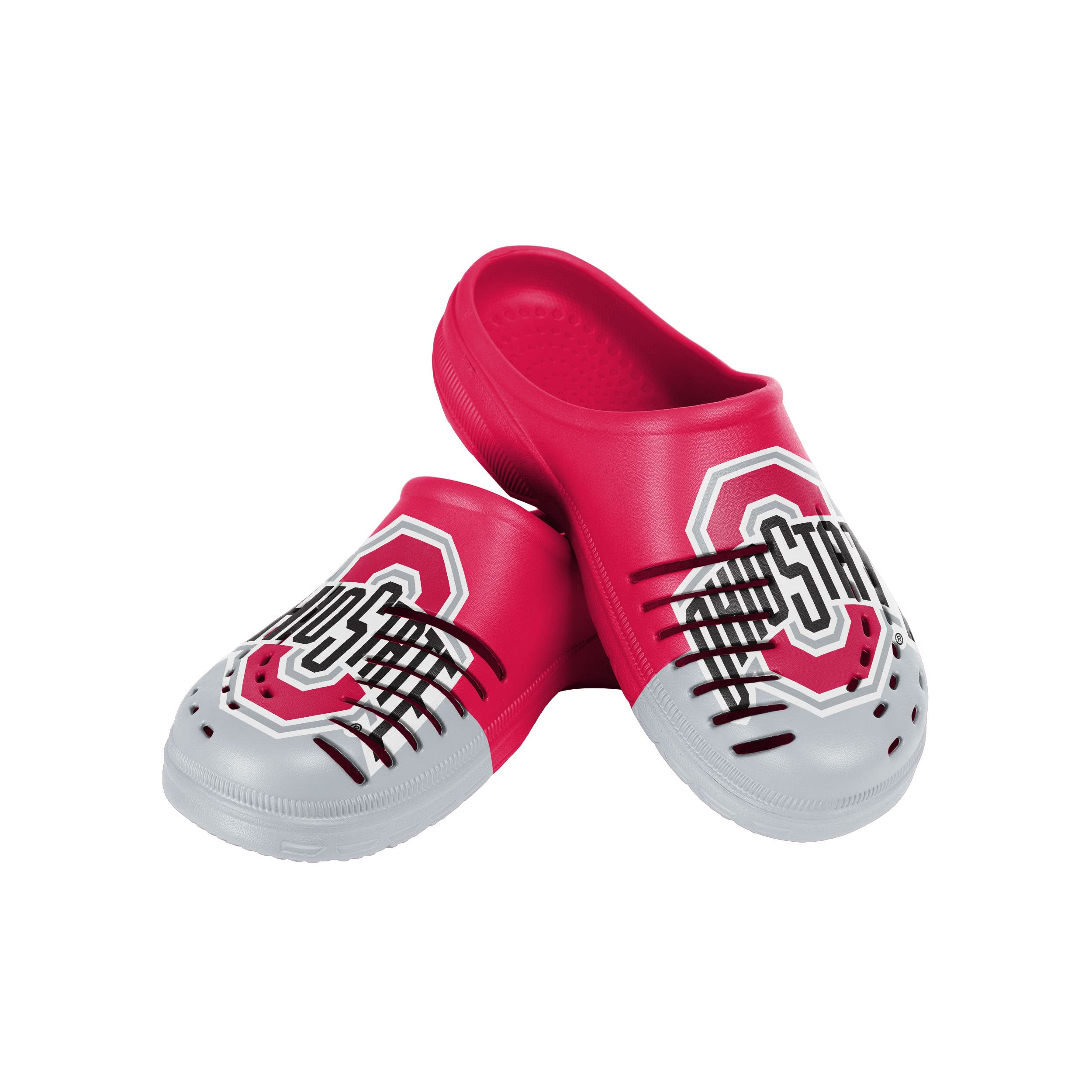 FOCO Ohio State Buckeyes NCAA Mens Colorblock Big Logo Clog - M