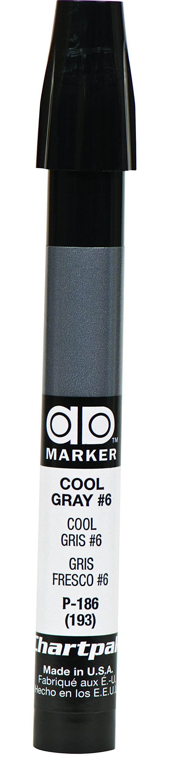 The Original Chartpak AD Marker, Tri-Nib, Cool Gray 6, 1 Each (P186)