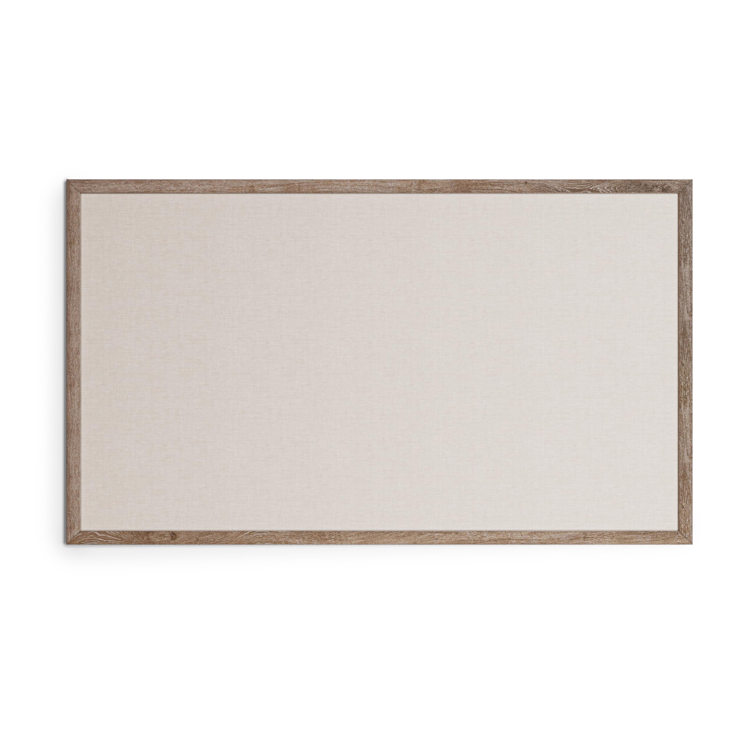 U Brands Linen Bulletin Board, 48" x 72", Rustic Wood Style Frame, Industrial Grade Pinning Surface