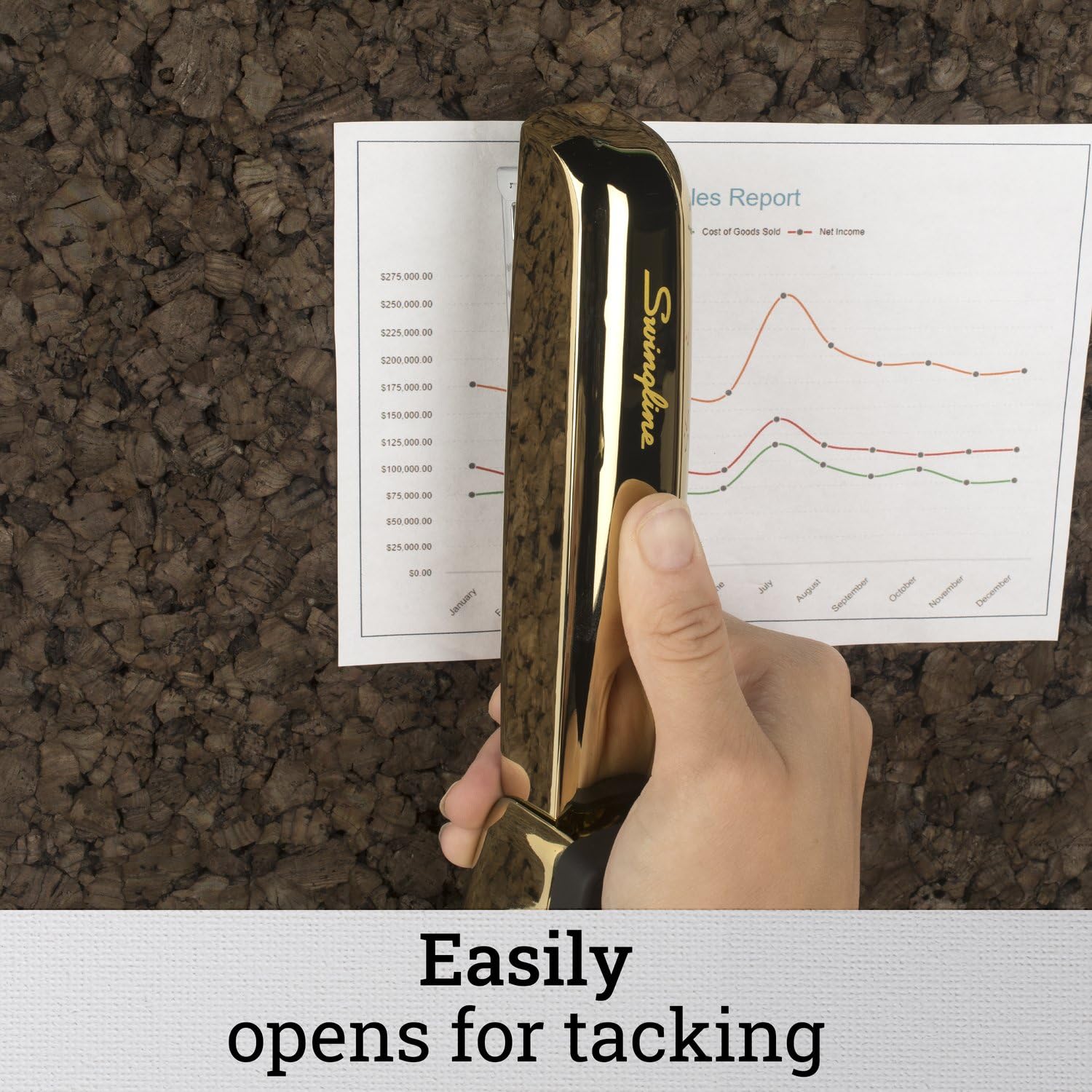 Swingline Stapler, 30 Sheet Capacity, 747 Business Stapler, Jam Free, Metal, Gold Chrome (74721)