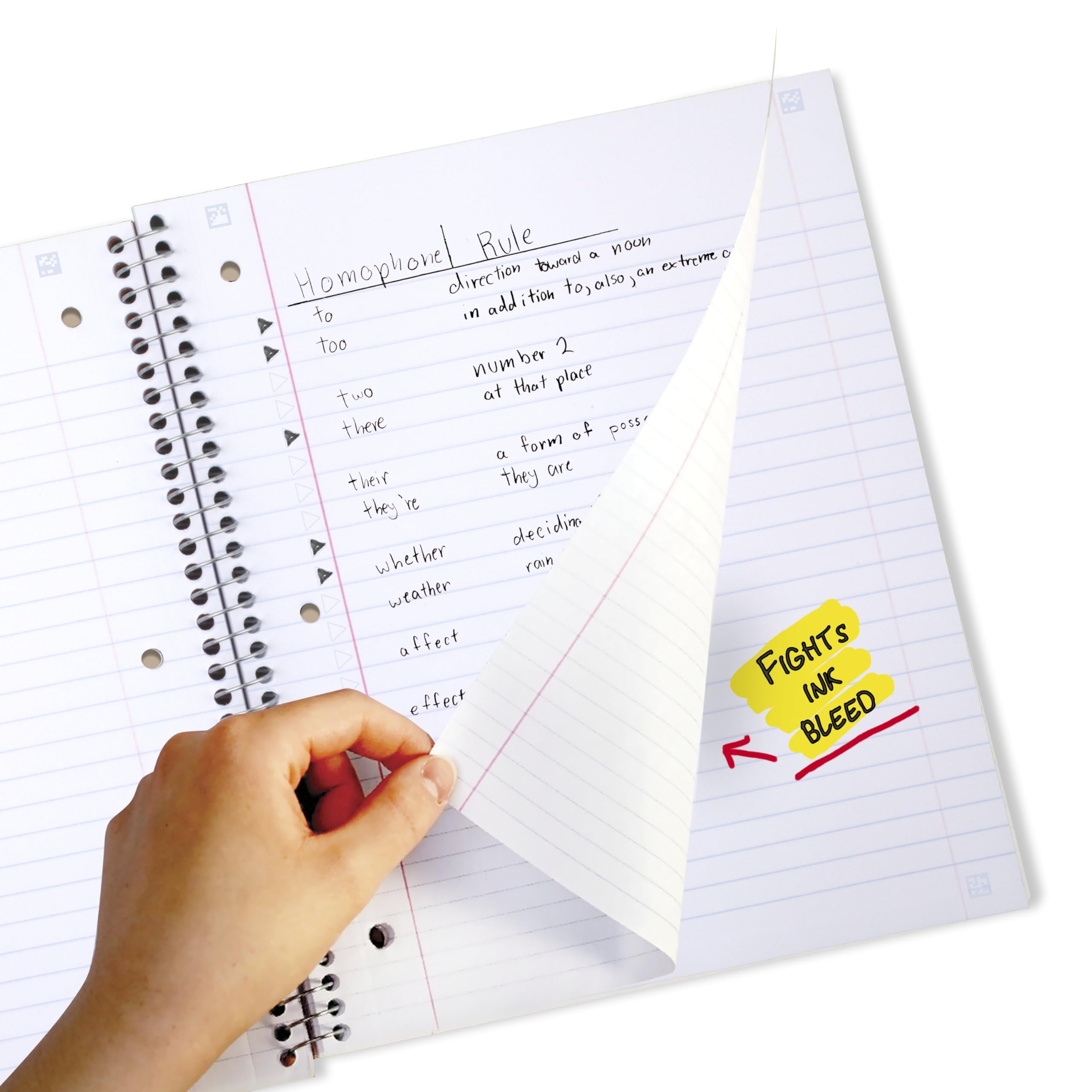Five Star Spiral Notebook + Study App, 3 Subject, Wide Ruled Paper, 8" x 10-1/2", 150 Sheets, Fights Ink Bleed, Water Resistant Cover, Amethyst Purple (38737)