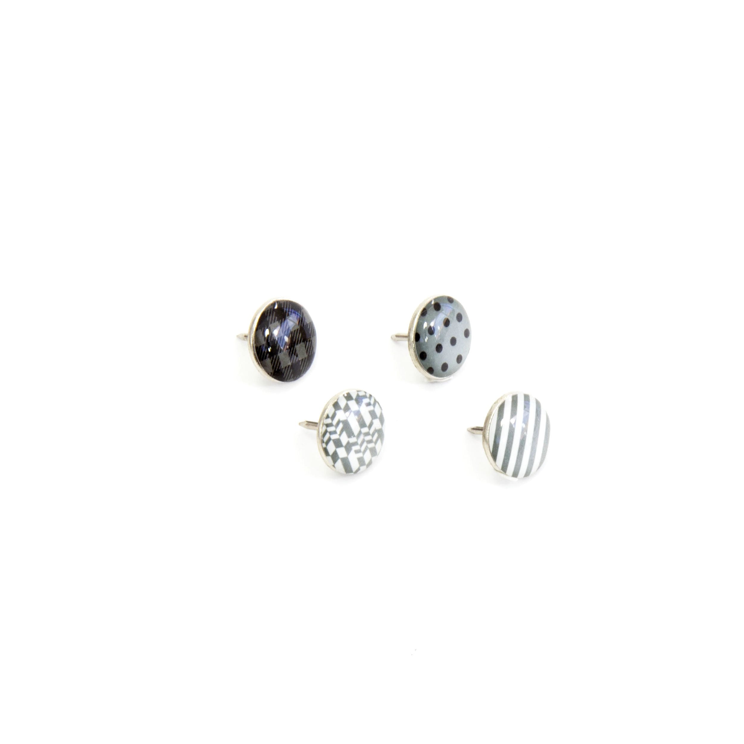 U Brands Fashion Steel Push Pins, Black White and Gray Fashion Colors, 20-Count