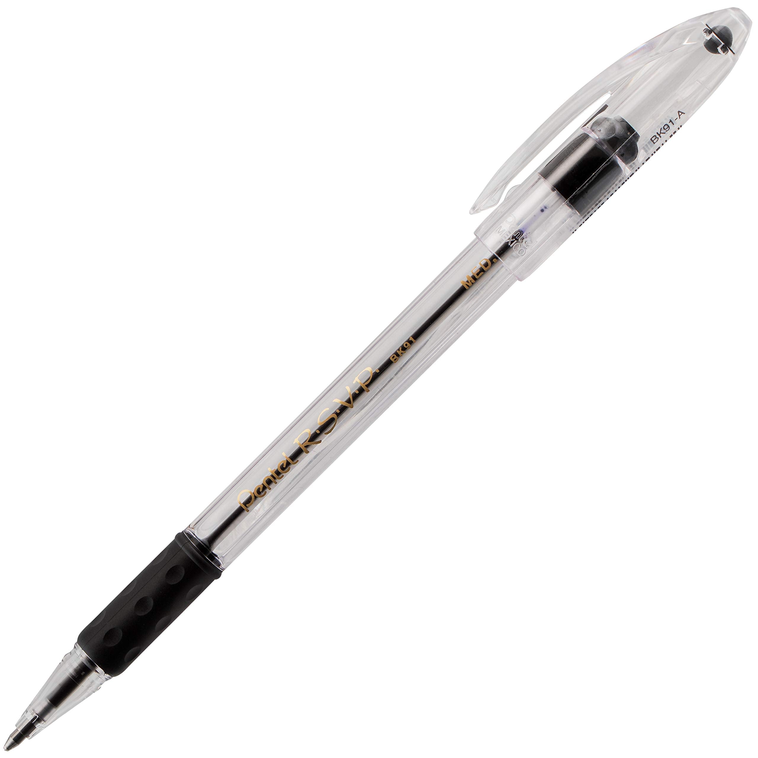 Pentel R.S.V.P. Ballpoint Pen, Medium Line, Assorted Ink (BK91BP6M) (Pack of 1, 6 Count Total)