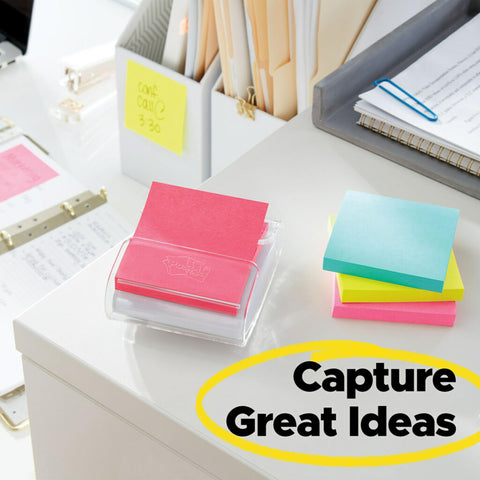 Post-it Pop-up Notes, 6 Sticky Note Pads, 3 x 3 in., School Supplies, Office Products, Accordion Sticky Notes Work with Pop-Up Note Dispenser, Beachside Café Collection