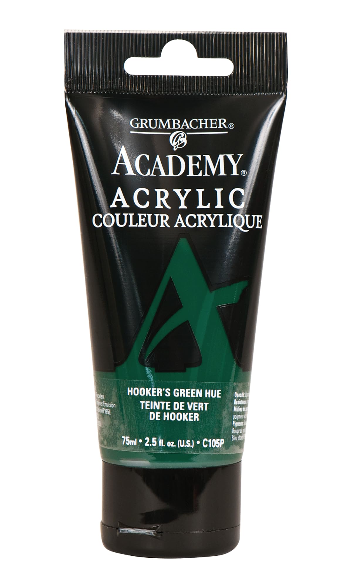 GRUMBACHER Academy Acrylic Paint, 75ml/2.5 Ounce Plastic Tube, Hooker's Green Hue (C105P)