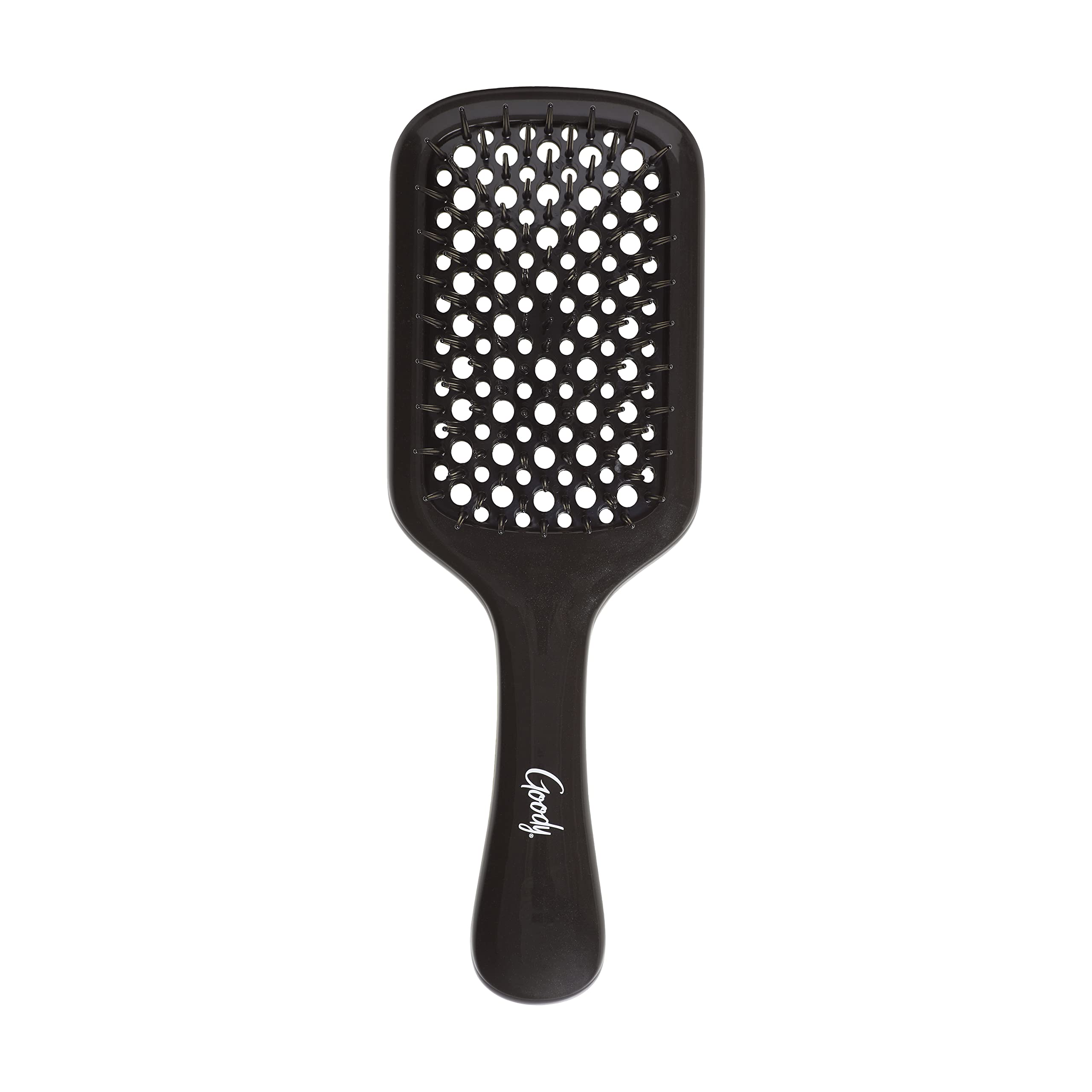 Planet Goody Ocean Rescue Vented Paddle Brush – Black Detangling Brush for All Hair Types, Flexible Bristles, Ouchless Design, Speeds Up Drying, Ideal for Wet or Dry Hair & Styling