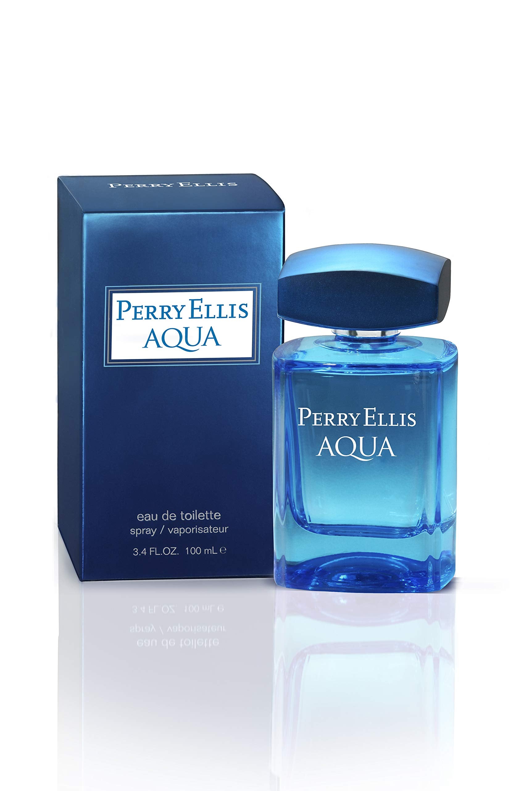 Perry Ellis Perry Ellis Aqua Men 3.4oz EDT Spray, 0.25oz EDT Spray, 6.8oz Deodorizing Body Spray, 1.7oz Shower Gel 4 Pc Gift Set