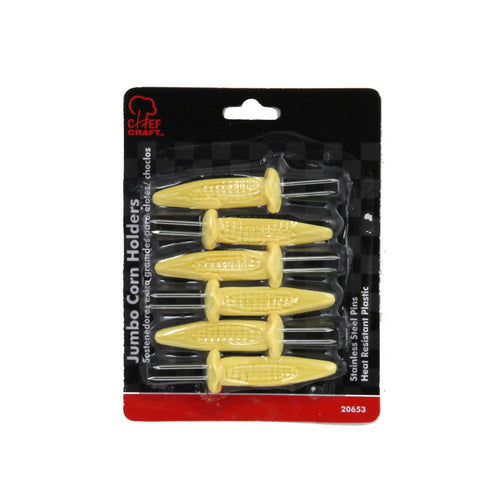 Chef Craft Jumbo Corn Holders (6 Pieces), Yellow, One Size, 20653