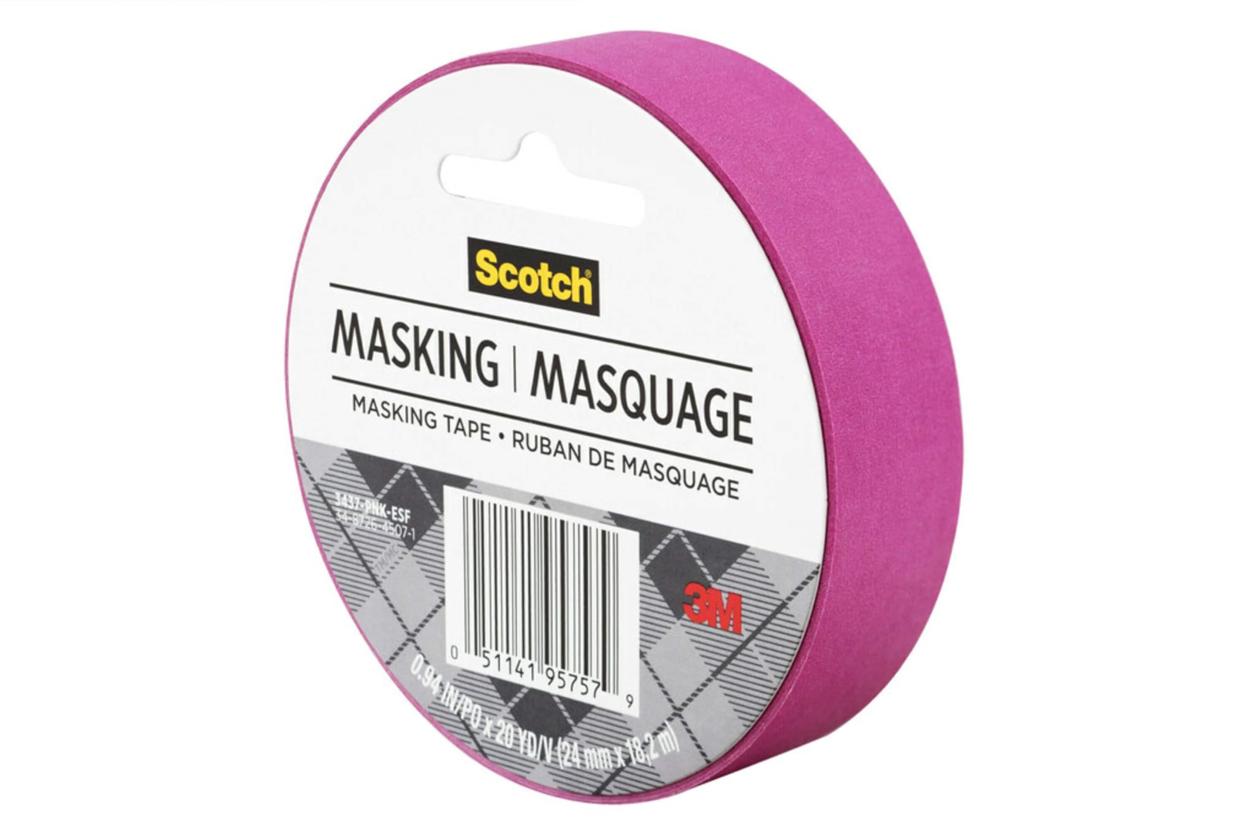 Scotch Expressions Masking Tape, .94 in x 20 yd, 6 Rolls/Pack, Fuchsia (3437-PNK-ESF)