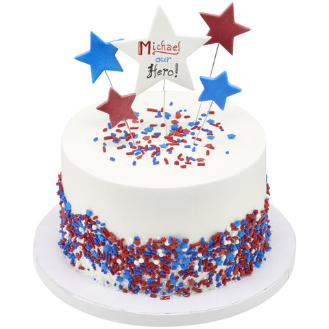 DecoPac Patriotic Fusion Mix Sprinkles, 27oz, Red, White, Blue Candy Sprinkles in Handheld Container, Edible Decorations For July 4th, Independence Day, Celebration Cakes, Cupcakes, Cookies and Donuts