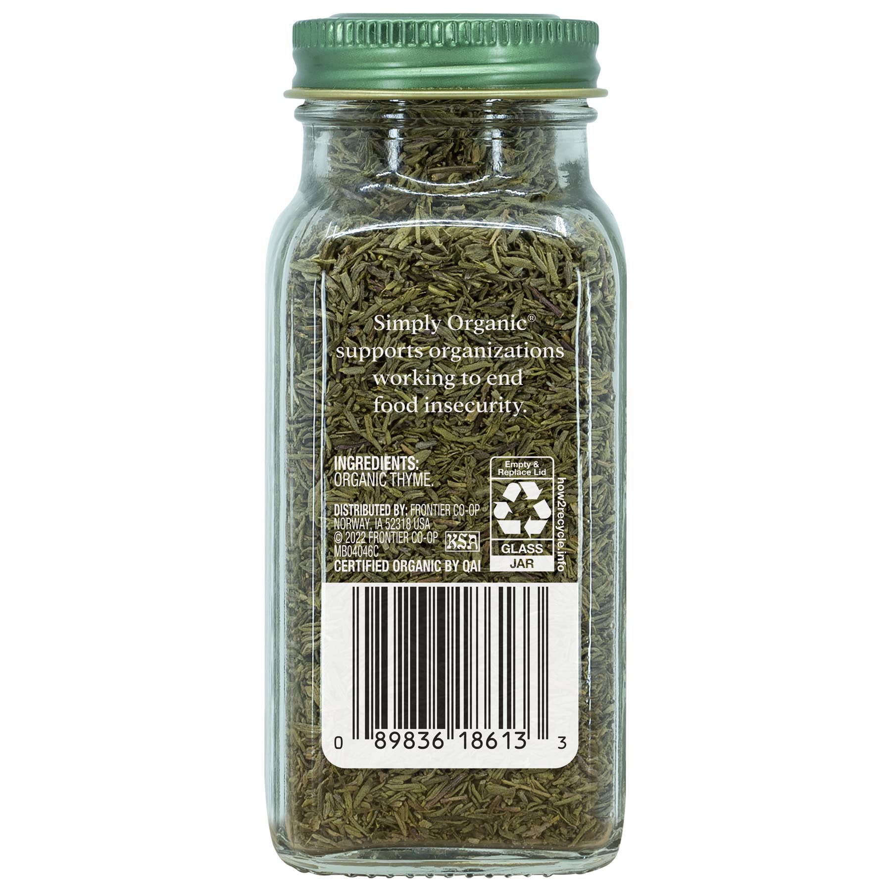 Simply Organic Whole Thyme Leaf, Certified Organic | 0.78 oz | Pack of 2 | Thymus vulgaris L.