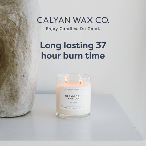 Calyan Wax Co. Smoke & Leather 2 Wick Scented Candle - 37 Hour Burn - Luxury Clean Soy Wax Candles - Long Lasting Large Glass Jar Candle for Home - 8.8oz
