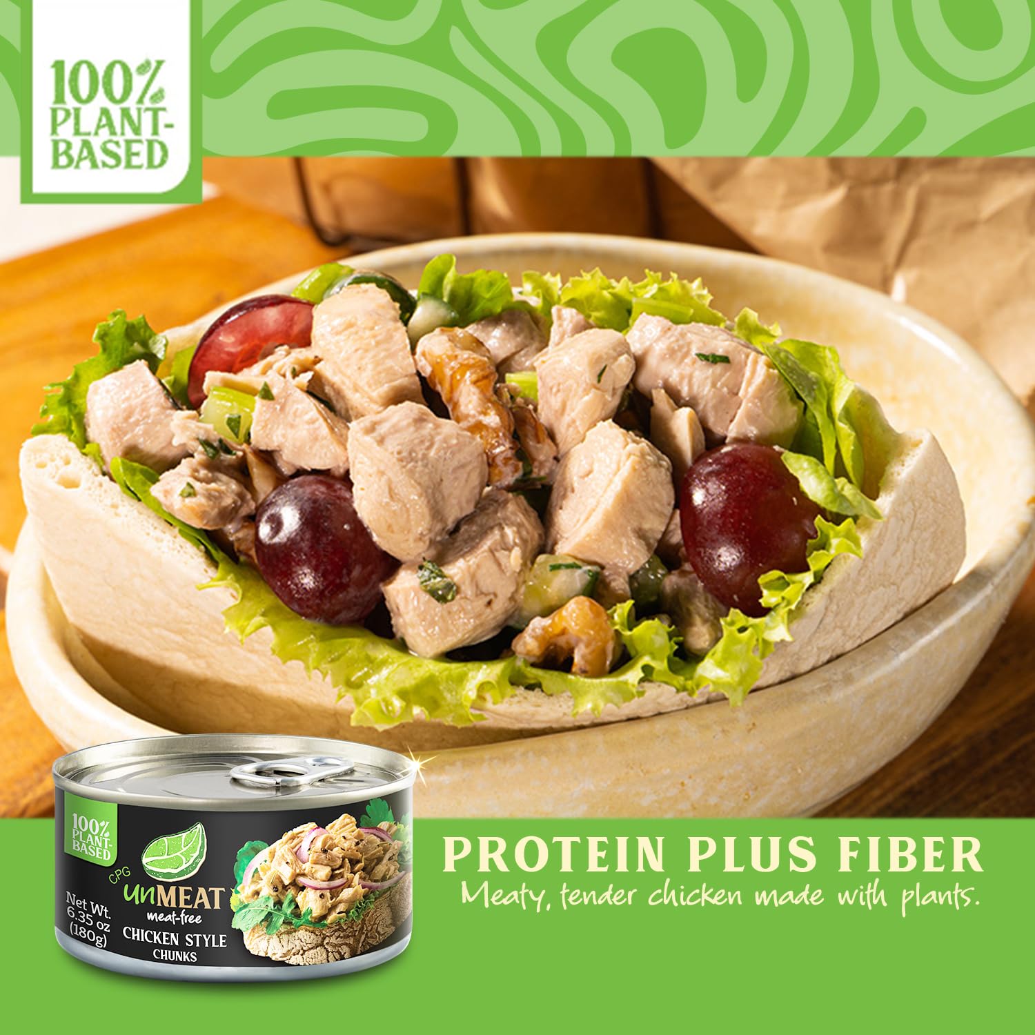 unMEAT Plant Based Meat | Easy to Prepare Plant Based Protein | Vegan Meat with Less Calories, Chicken Style Chunks, (Pack of 1)