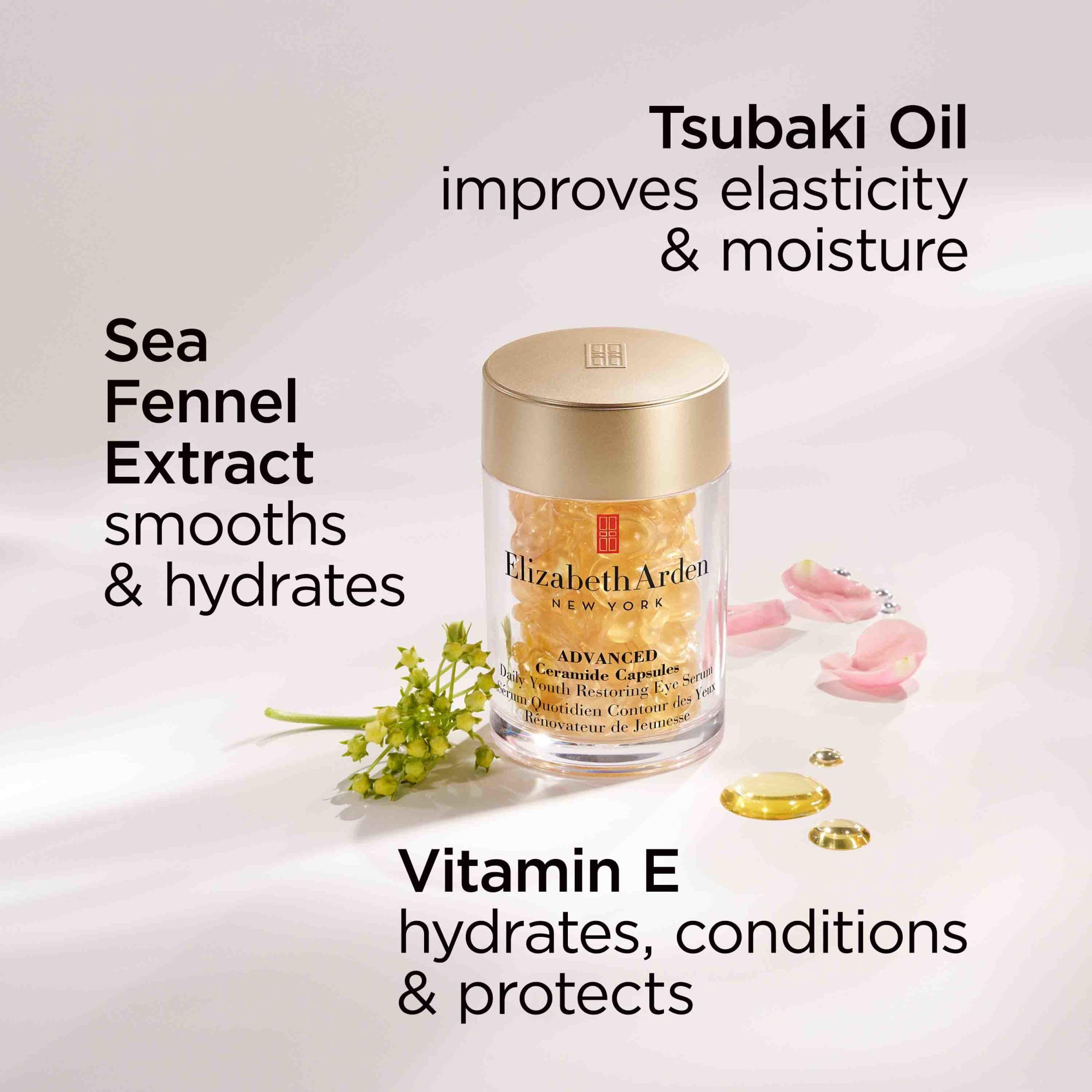 Elizabeth Arden Advanced Ceramide Eye Serum Capsules, Youth Restoring Daily Skin Care, 60 Count