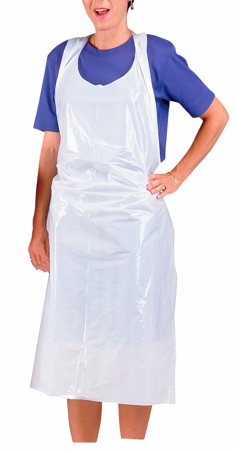Baumgartens Adult Size Disposable Full-Length Plastic Aprons - Pack of 100