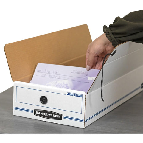 Bankers Box LIBERTY Check and Form Boxes, Standard Set-Up, String and Button, 9 x 23 x 4 Inches, Case of 12, (00002)