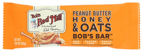 Bob's Red Mill Peanut Butter Honey & Oats Snack Bar – 1.76 Ounce (Pack of 1) - Gluten Free, Non-GMO, Whole Grain