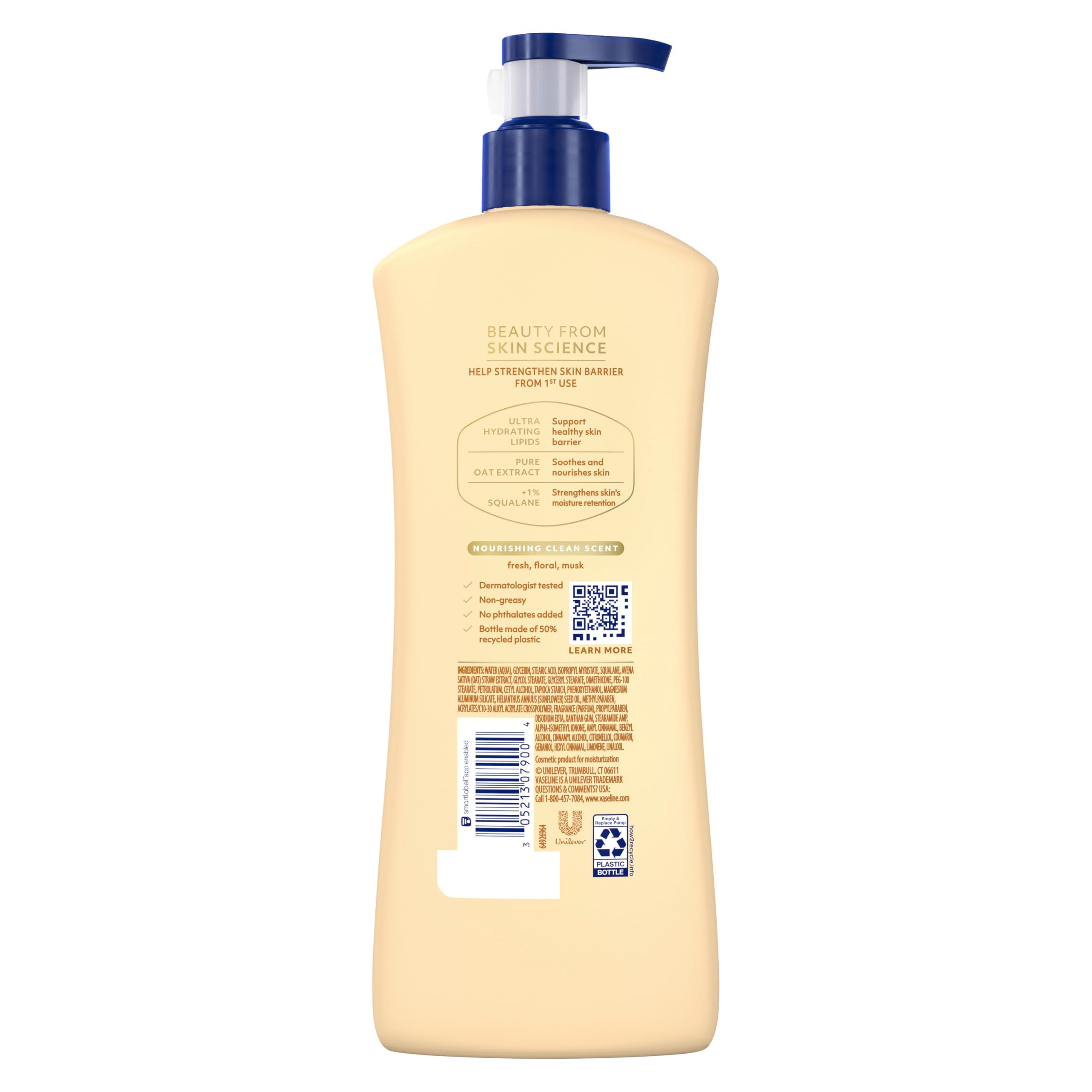 Vaseline Nourishing Moisture Nourishing Moisture Body Lotion for Dry Skin, Made with Ultra-Hydrating Lipids + Pure Oat Extract for Nourished, Healthy-Looking Skin 20.3 oz