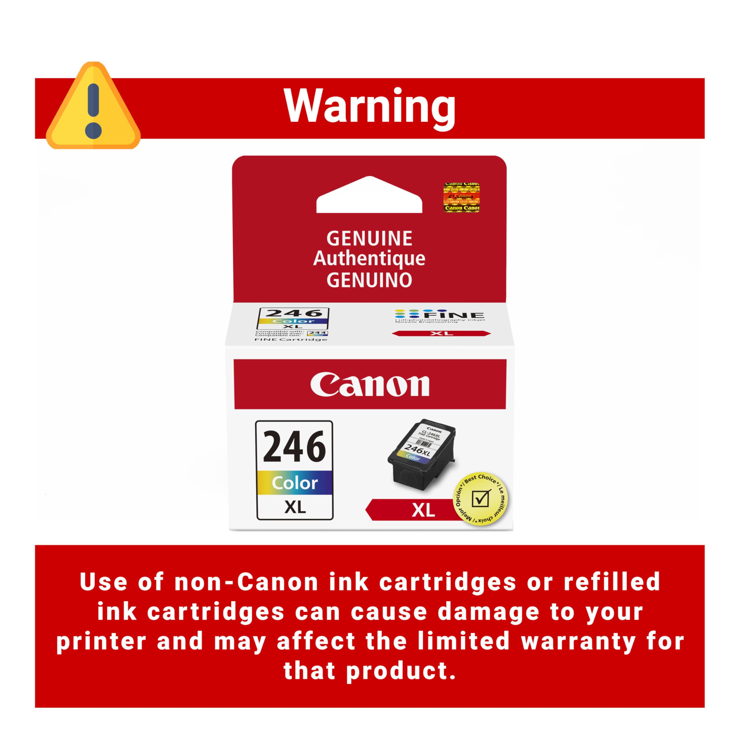 Canon CL-246 XL Genuine Color Ink Cartridge, Compatible with iP2820, MG2420/2924/2920/3020/2522/2525, MX492, TS3120/302/302a/202/202a/4520/3320