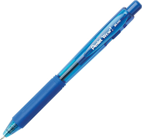 Pentel BK440BP8M WOW! Retractable Ballpoint Pen, 1mm, Assorted Barrel, Assorted Ink, 8/Pack
