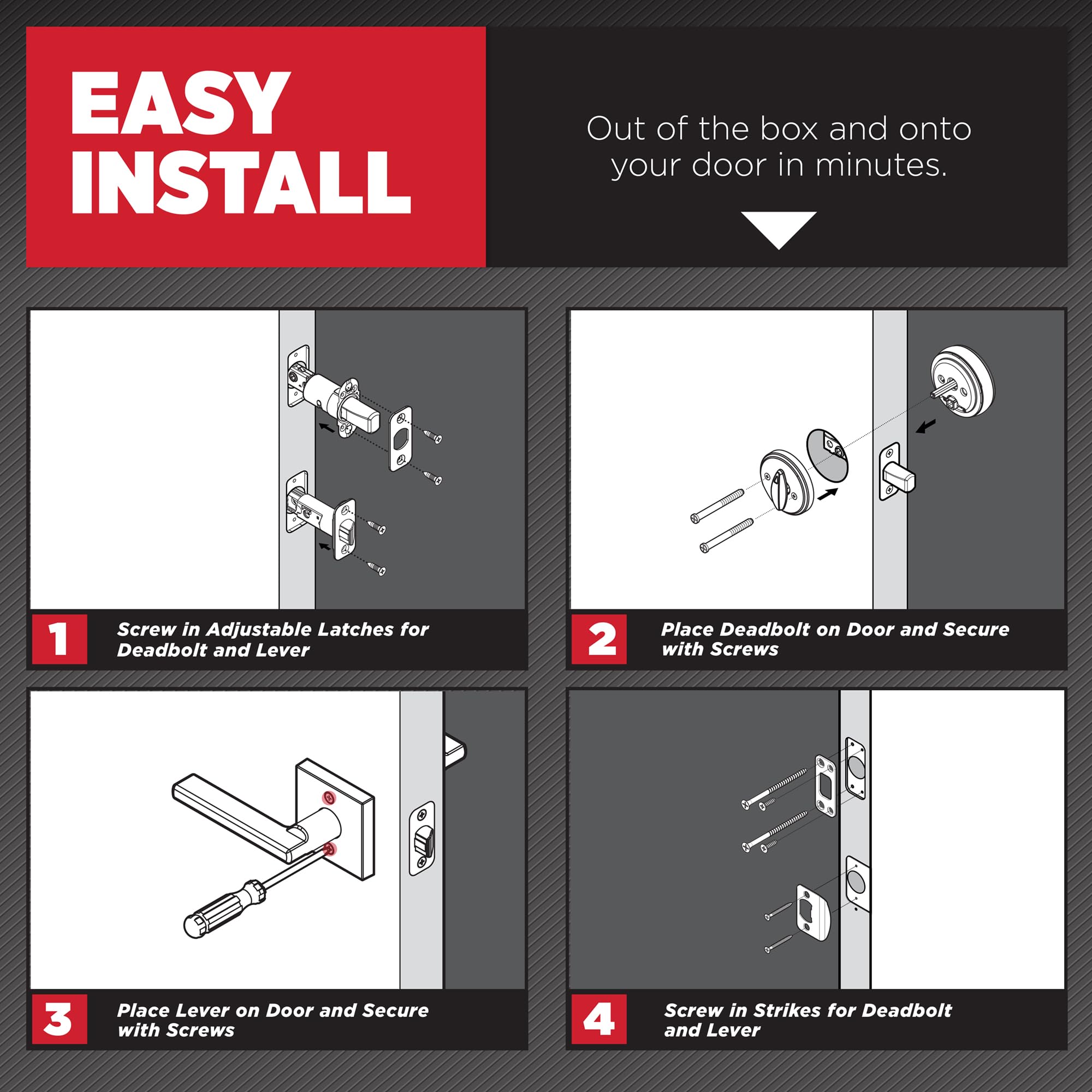 Kwikset 991 Tustin Entry Lever and Single Cylinder Deadbolt Combo Pack featuring SmartKey in Venetian Bronze (99910-041)