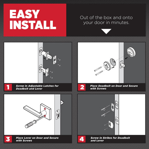 Kwikset 991 Tustin Entry Lever and Single Cylinder Deadbolt Combo Pack featuring SmartKey in Venetian Bronze (99910-041)