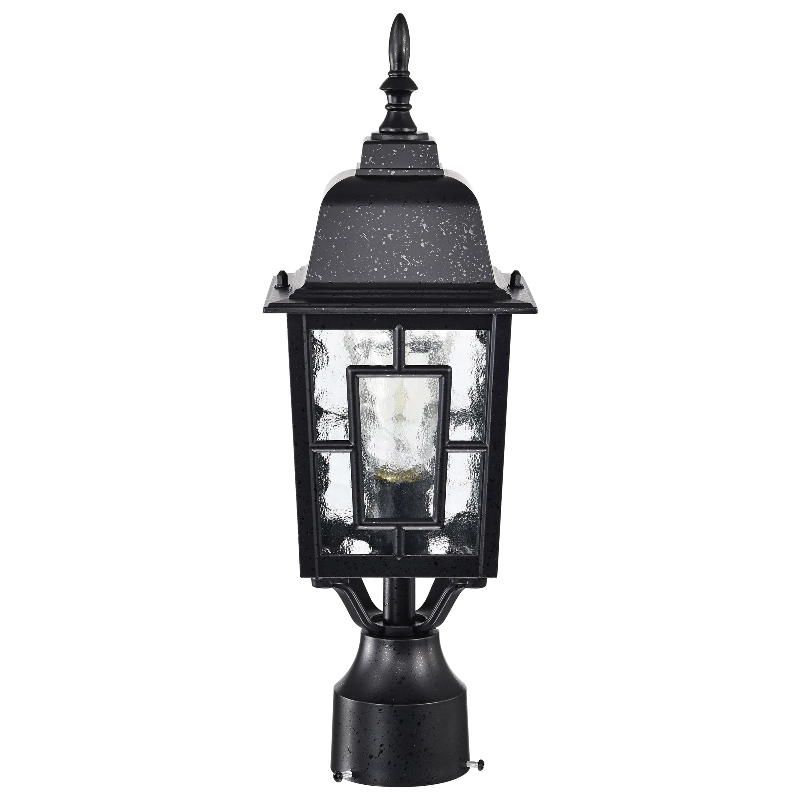 NUVO Lighting 60/4929 Banyan Outdoor Post Lantern Light Fixture with Clear Water Glass, Textured Black