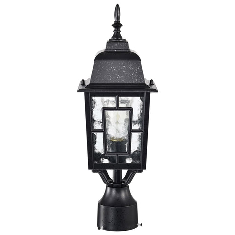 NUVO Lighting 60/4929 Banyan Outdoor Post Lantern Light Fixture with Clear Water Glass, Textured Black