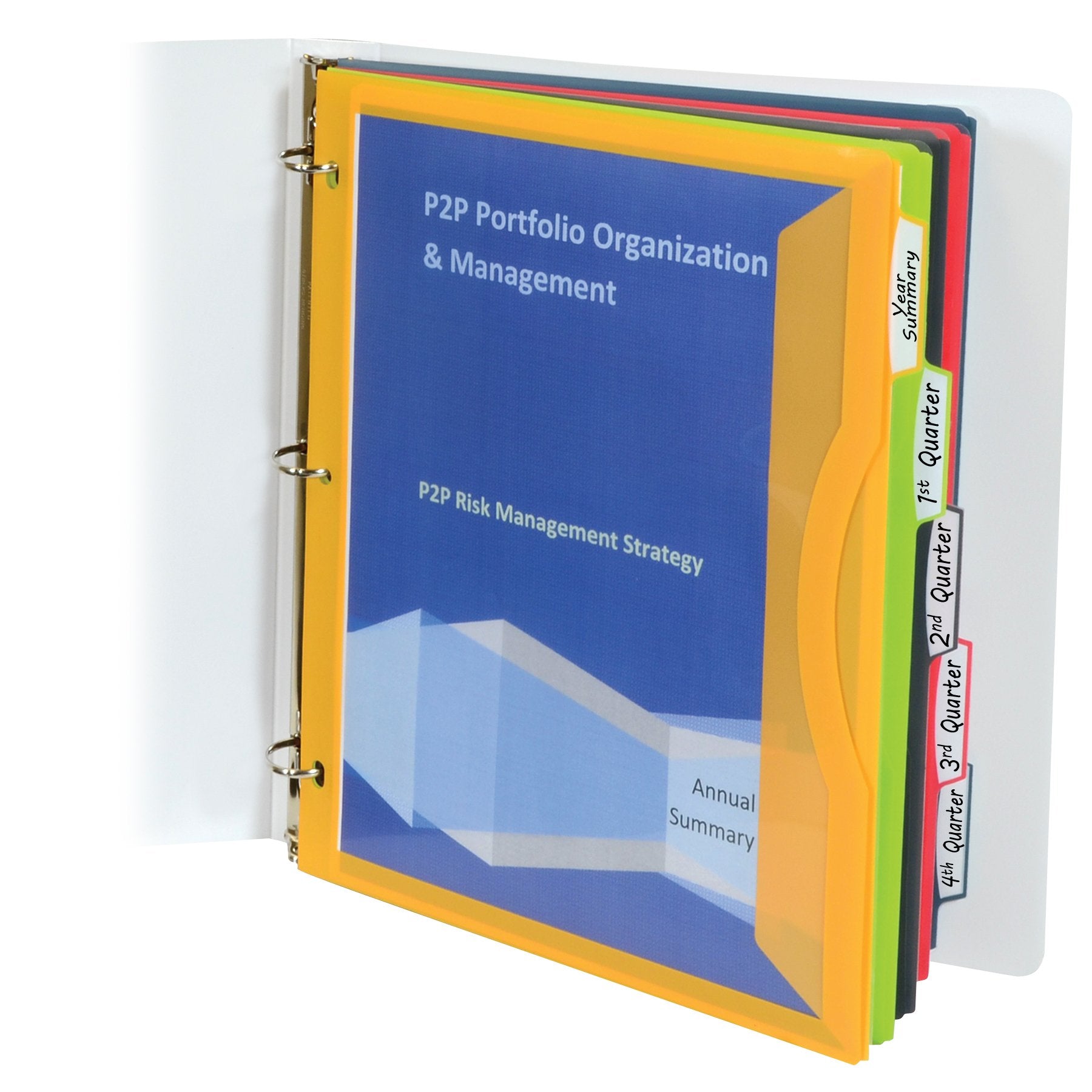 C-Line 5-Tab Binder Pockets with Write-On Index Tabs, Assorted Colors, 8.5 x 11 Inches, 5 Pockets per Set (06650)