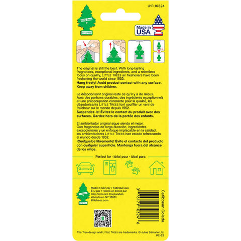 LITTLE TREES Car Air Freshener | Hanging Paper Tree for Home or Car | Caribbean Colada