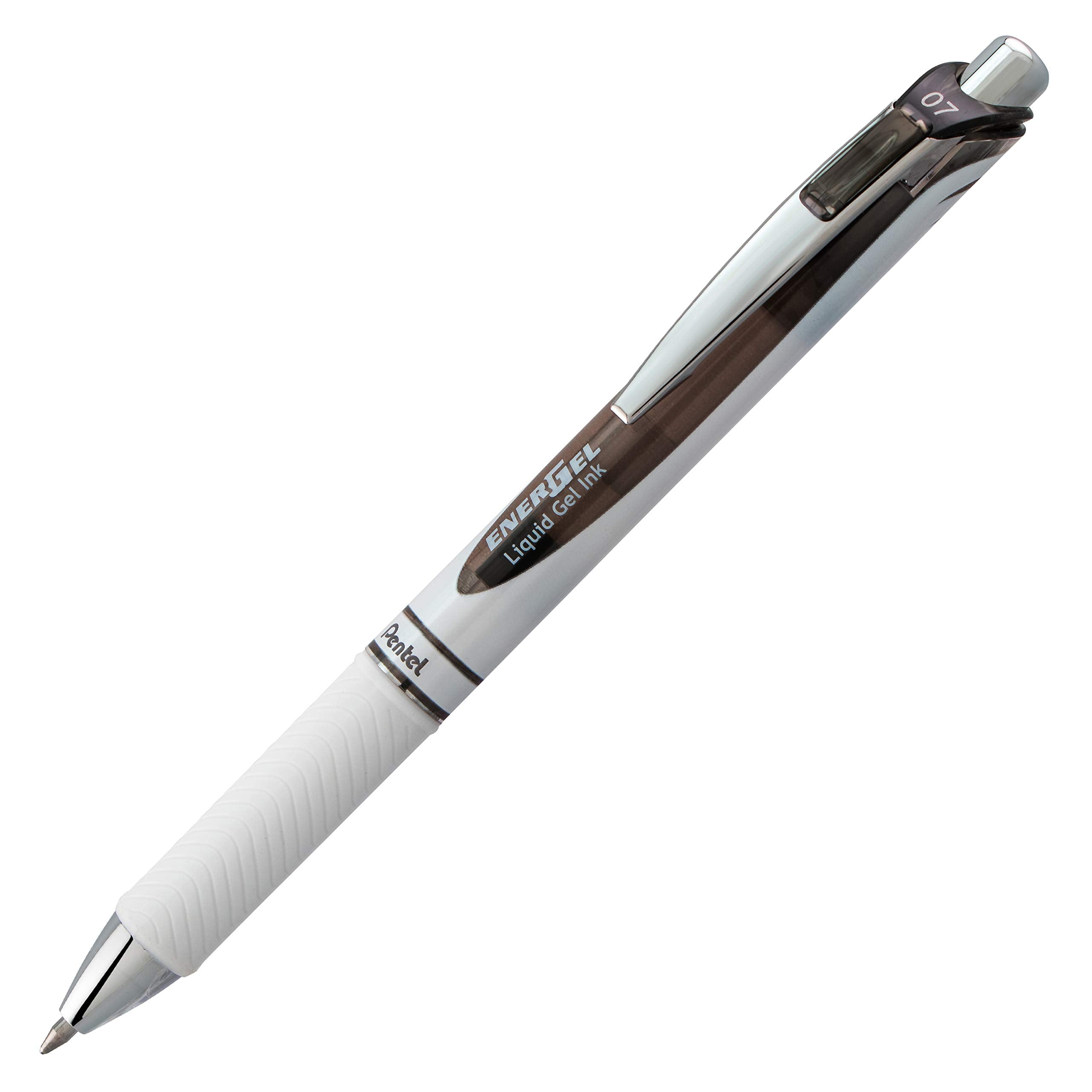 Pentel EnerGel Pearl Deluxe RTX Retractable Liquid Gel Pen, (0.7mm), Accent, Black Ink, 2 Pack (BL77WBP2A)
