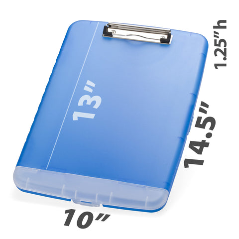 Officemate Slim Clipboard Storage Box, Translucent Blue (83304)
