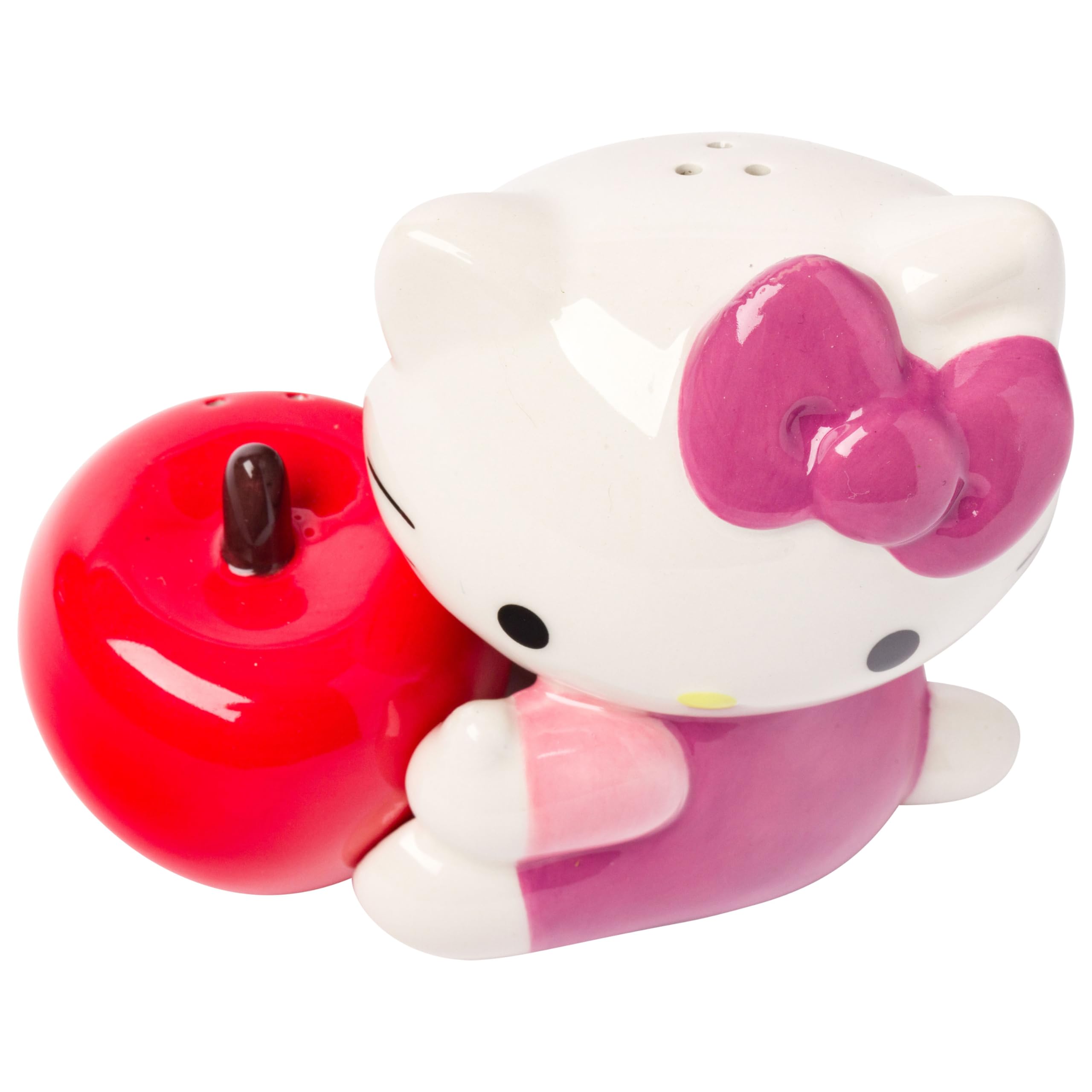 Silver Buffalo Sanrio Hello Kitty 3D Ceramic Salt and Pepper Shaker Set, 5.25” L x 2.6” W x 4” H