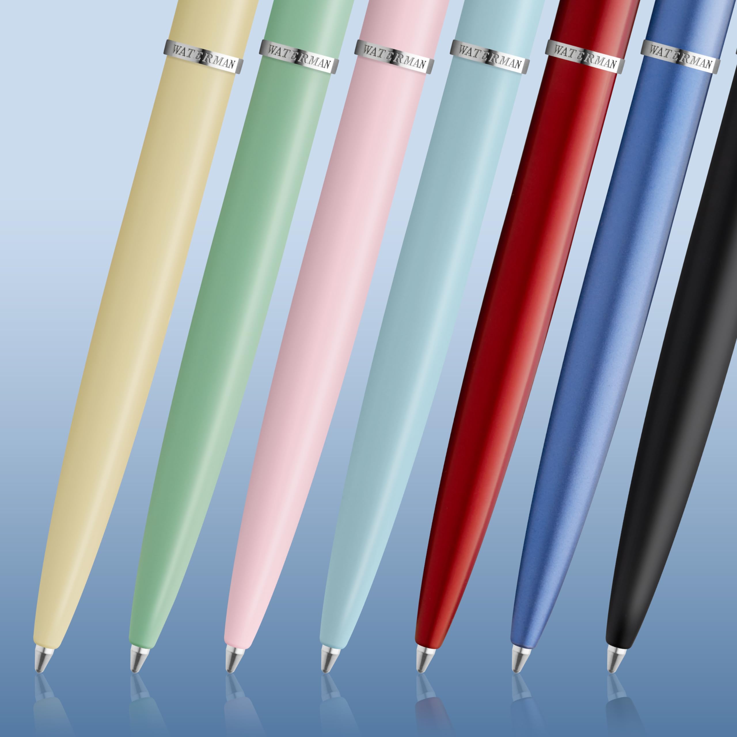 Waterman Allure Ballpoint Pen | Baby Blue Matte Lacquer with Chrome Trim | Medium Point | Blue Ink | With Gift Box