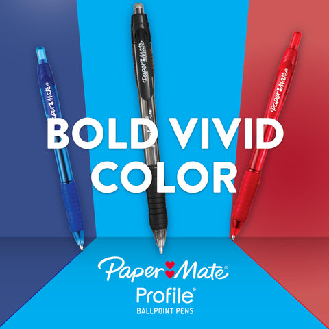 Paper Mate® Profile Retractable Ballpoint Pens, Bold (1.4mm), Black, 2 Count