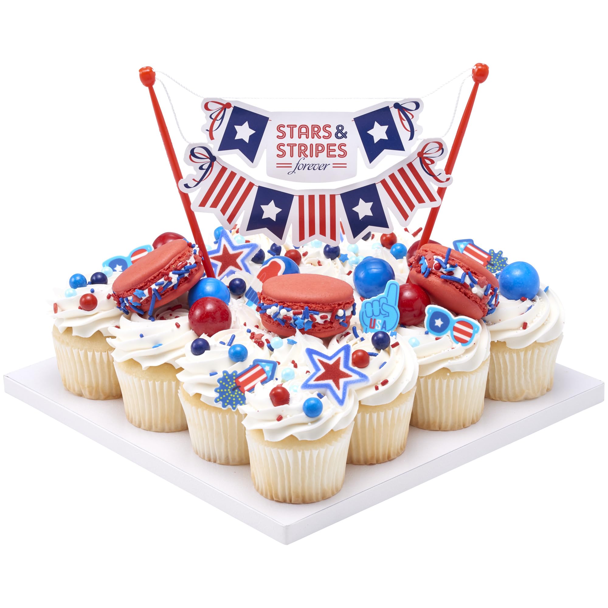 DecoPac Red, White, & Blue Sprinkles | Extra Large 26oz Pack | Cake Sprinkle Mix, Fancy Sprinkles For Cake Decorating, Handheld Container, Candy Sprinkles, Cake Sprinkles - Red, White, & Blue