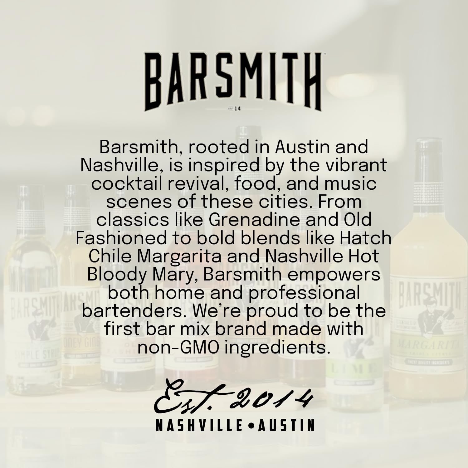 Barsmith Bar Essentials Moscow Mule Honey-Ginger Mix - Refreshing & Uplifting Mixer with No Artificial Flavors or Colors - Cocktail Mix with blend of bite and sweetness - 12.7 oz Bottle (Pack of 1)