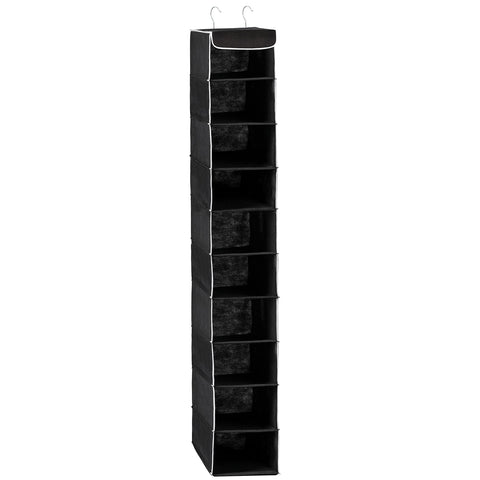 ZOBER Hanging Closet Organizer, 10-Shelf - Hanging Storage Organizer Shelves for Clothes, Towels, Toys - College Dorm Room, Nursery, & Home Closet