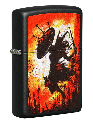 Zippo Warrior Sword and Shield Black Matte Pocket Lighter