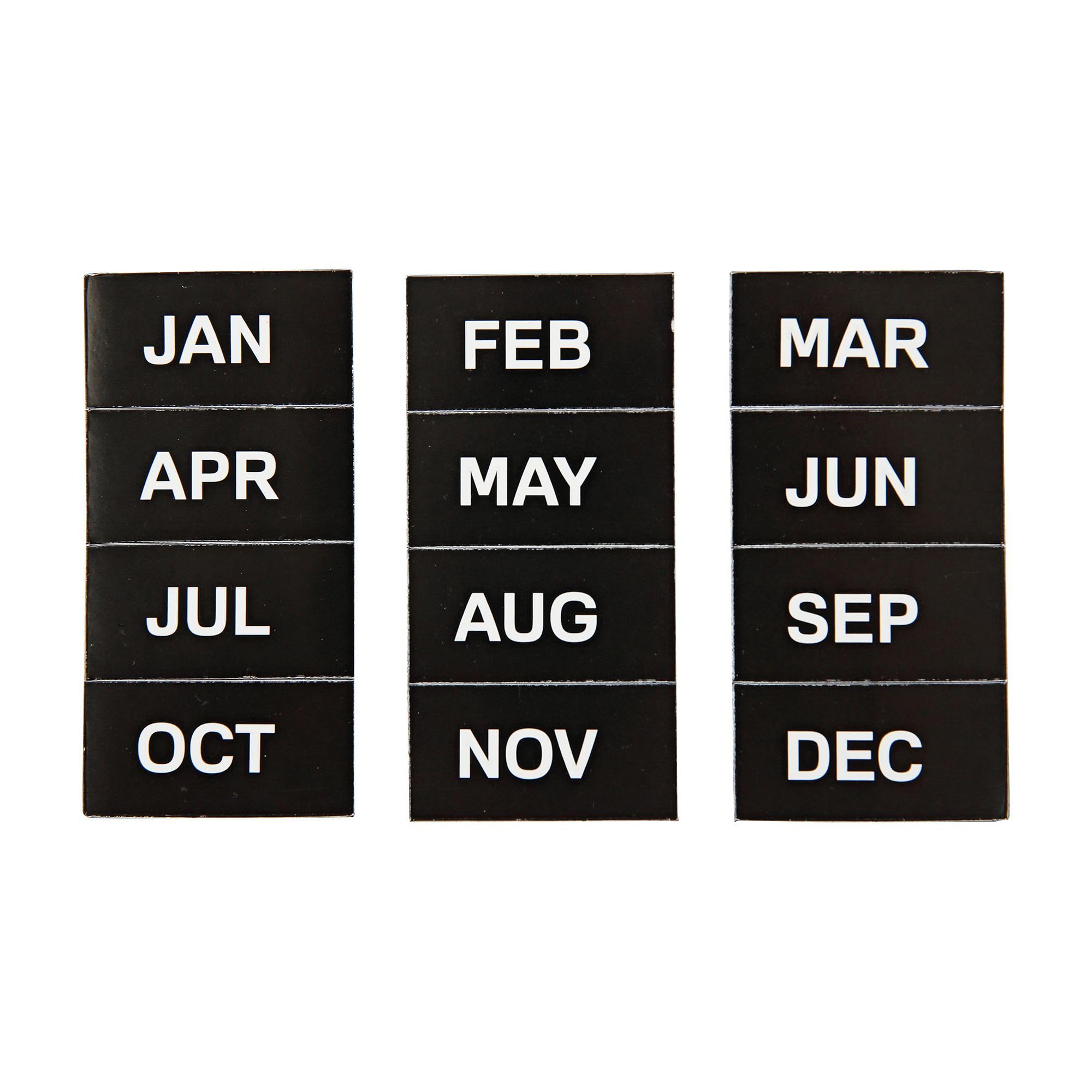 MasterVision Interchangeable Magnetic Board Accessories, Months of Year, Black/White, 2" x 1", 12 Pieces