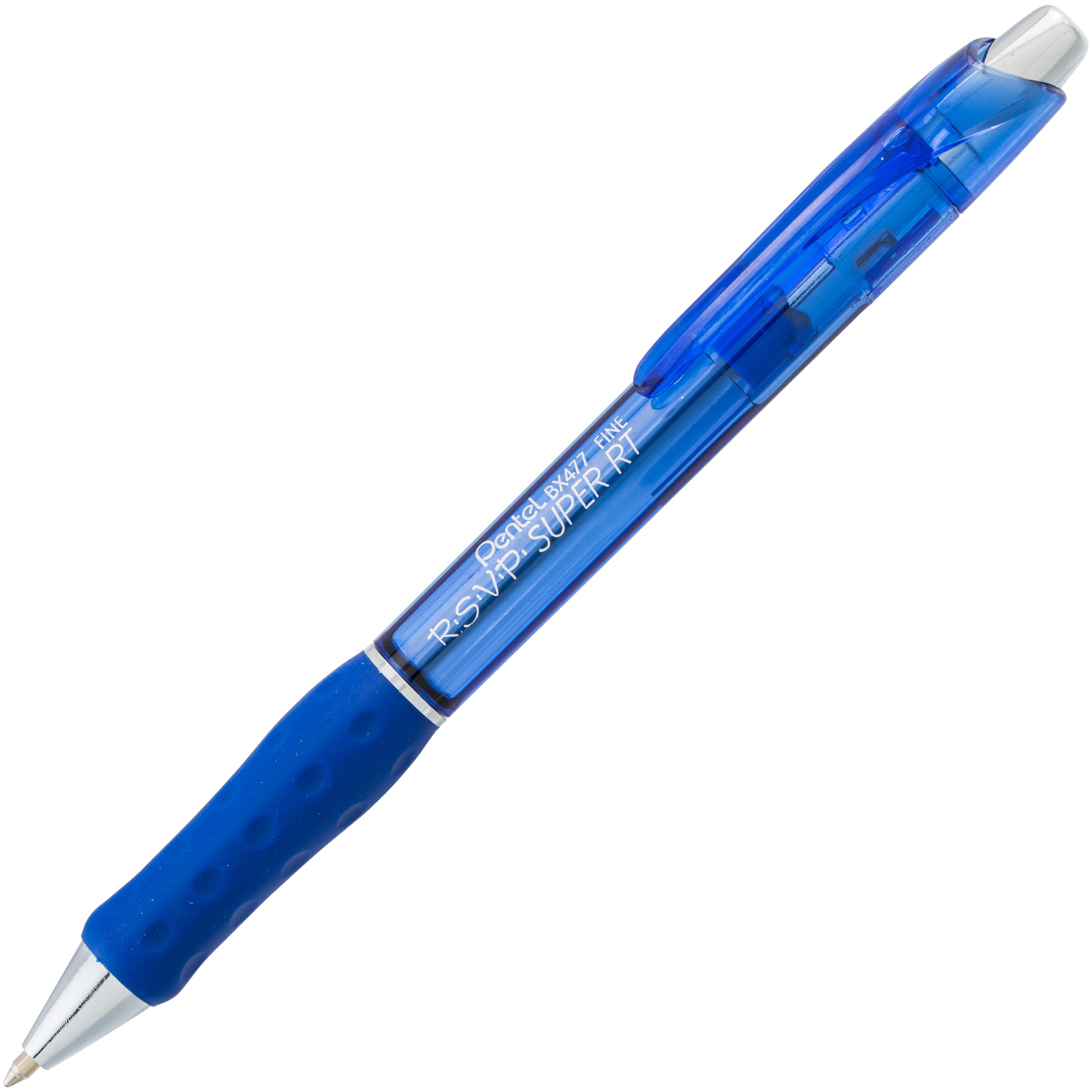 Pentel RSVP Super RT Ballpoint Pen, (0.7mm) Fine Line, Blue Ink, Pack of 2 (BX477BP2C)
