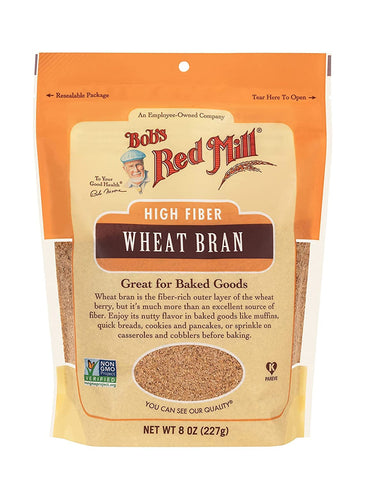 Bob's Red Mill Wheat Bran, 8oz (Pack of 1) - Non GMO, Vegan, Kosher