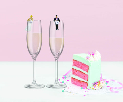 NPW-USA NPW61307 NPW Cocktail/Wine Glass Markers, Happy Couple