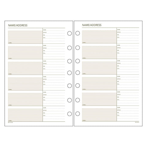 AT-A-GLANCE Day Runner Telephone and Address Pages, Refill, Loose-Leaf, Undated, for Planner, 5-1/2" x 8-1/2", Size 4, 32 Sheets/Pack (011-230)