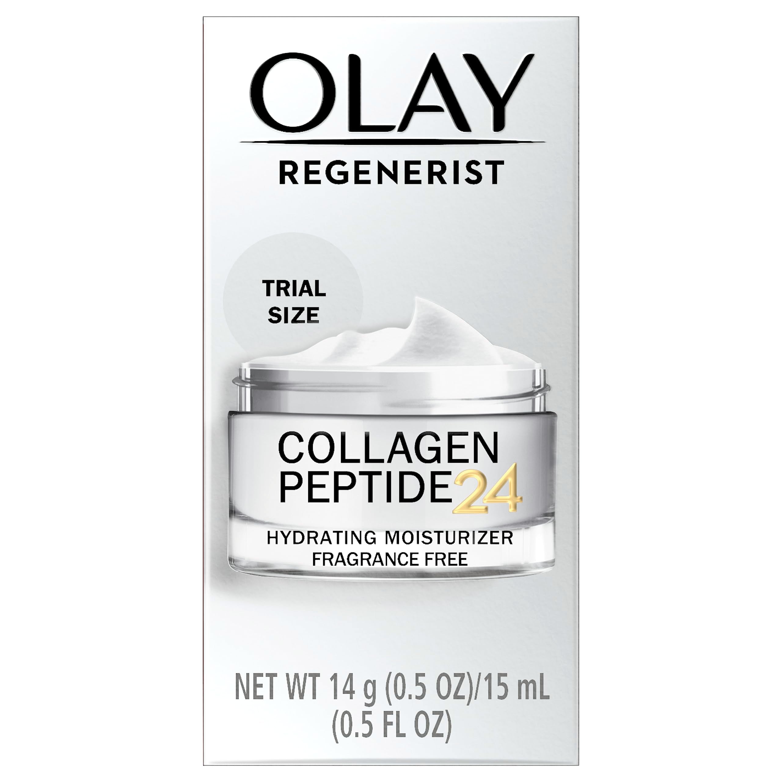 Olay Regenerist Collagen Peptide 24 Face Moisturizer, Trial Size, 0.5 oz